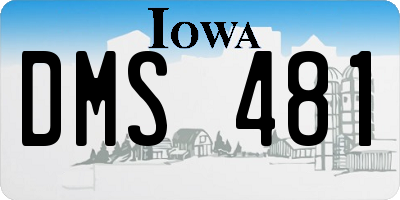 IA license plate DMS481