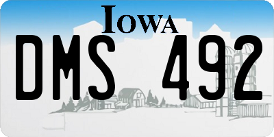 IA license plate DMS492