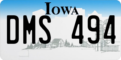 IA license plate DMS494