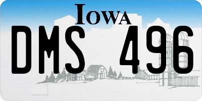 IA license plate DMS496