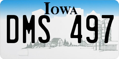 IA license plate DMS497