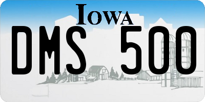IA license plate DMS500
