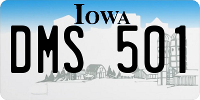 IA license plate DMS501