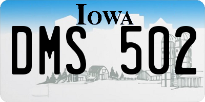IA license plate DMS502