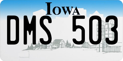 IA license plate DMS503