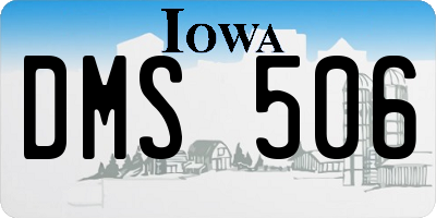 IA license plate DMS506