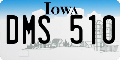 IA license plate DMS510