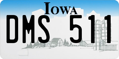 IA license plate DMS511