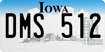 IA license plate DMS512