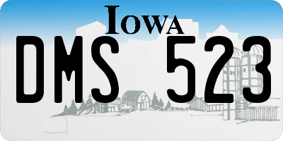 IA license plate DMS523