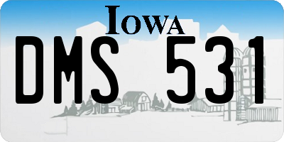IA license plate DMS531