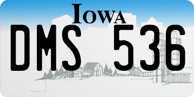 IA license plate DMS536