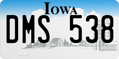 IA license plate DMS538