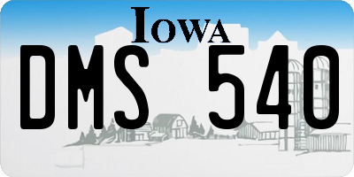 IA license plate DMS540