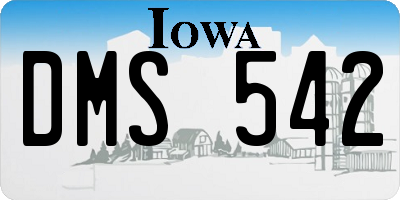 IA license plate DMS542