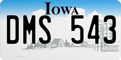 IA license plate DMS543