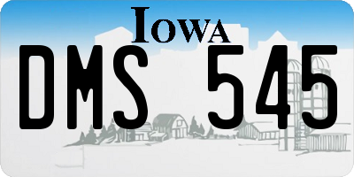 IA license plate DMS545