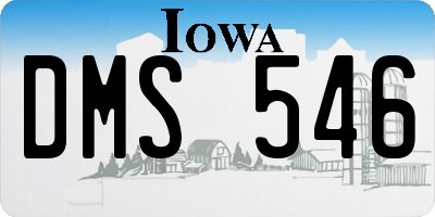 IA license plate DMS546