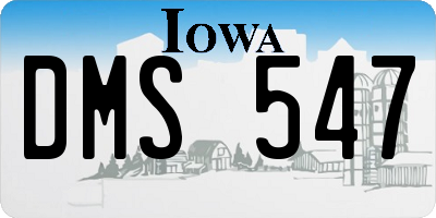 IA license plate DMS547
