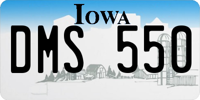 IA license plate DMS550