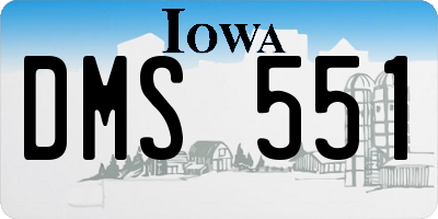 IA license plate DMS551