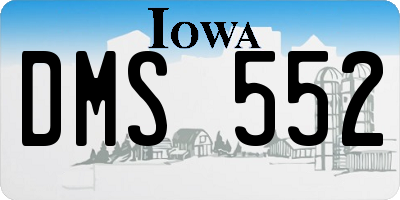 IA license plate DMS552