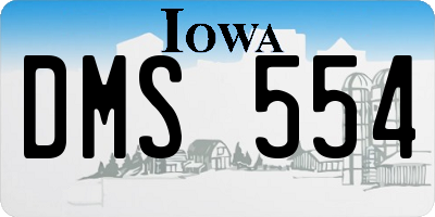 IA license plate DMS554