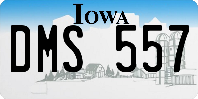 IA license plate DMS557
