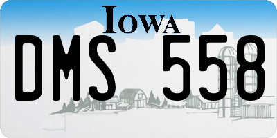 IA license plate DMS558