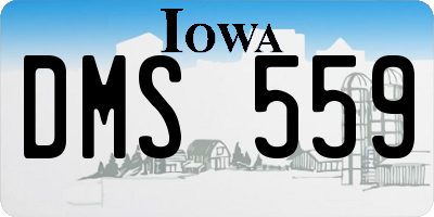 IA license plate DMS559