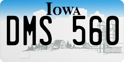 IA license plate DMS560