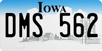 IA license plate DMS562