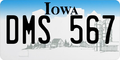 IA license plate DMS567