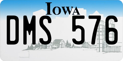 IA license plate DMS576