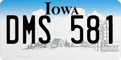 IA license plate DMS581