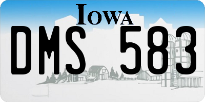 IA license plate DMS583