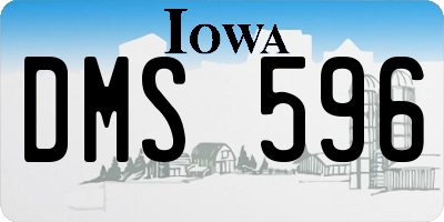 IA license plate DMS596