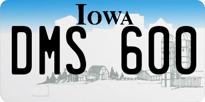 IA license plate DMS600
