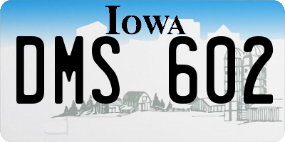IA license plate DMS602
