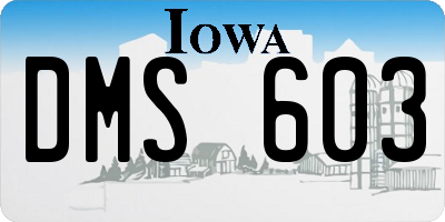 IA license plate DMS603
