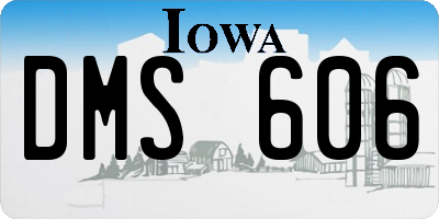 IA license plate DMS606