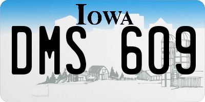 IA license plate DMS609