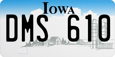 IA license plate DMS610
