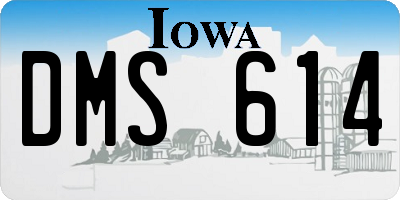 IA license plate DMS614