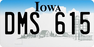 IA license plate DMS615