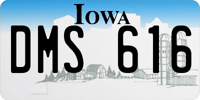 IA license plate DMS616