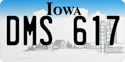 IA license plate DMS617