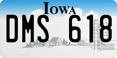 IA license plate DMS618