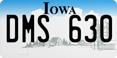 IA license plate DMS630