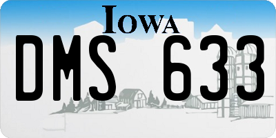 IA license plate DMS633